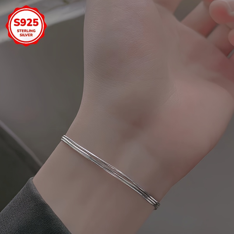 S925 Silver Snake Bone Multi-Layer Bracelet, Versatile Design